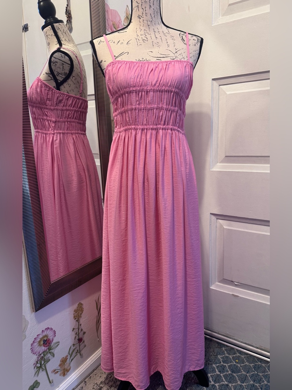 Love Tree Pink Smocked Strap Maxi Dress